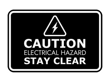 Signs ByLITA Classic Framed Caution: Electrical Hazard - Stay Clear Door or Wall Sign Easy Installation | Health And Safety | Building And Warning Signs